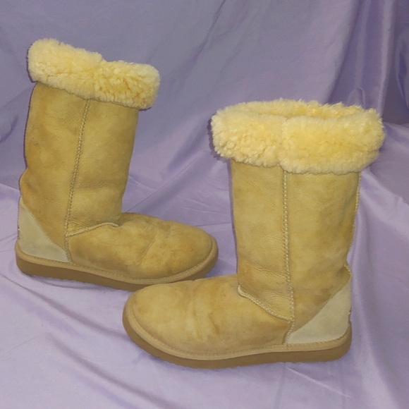 EUC UGG CLASSIC TALL TAN BOOTS * SIZE 8W * UGG BOOTS * FOLDABLE * KNEE HIGH - Picture 2 of 12